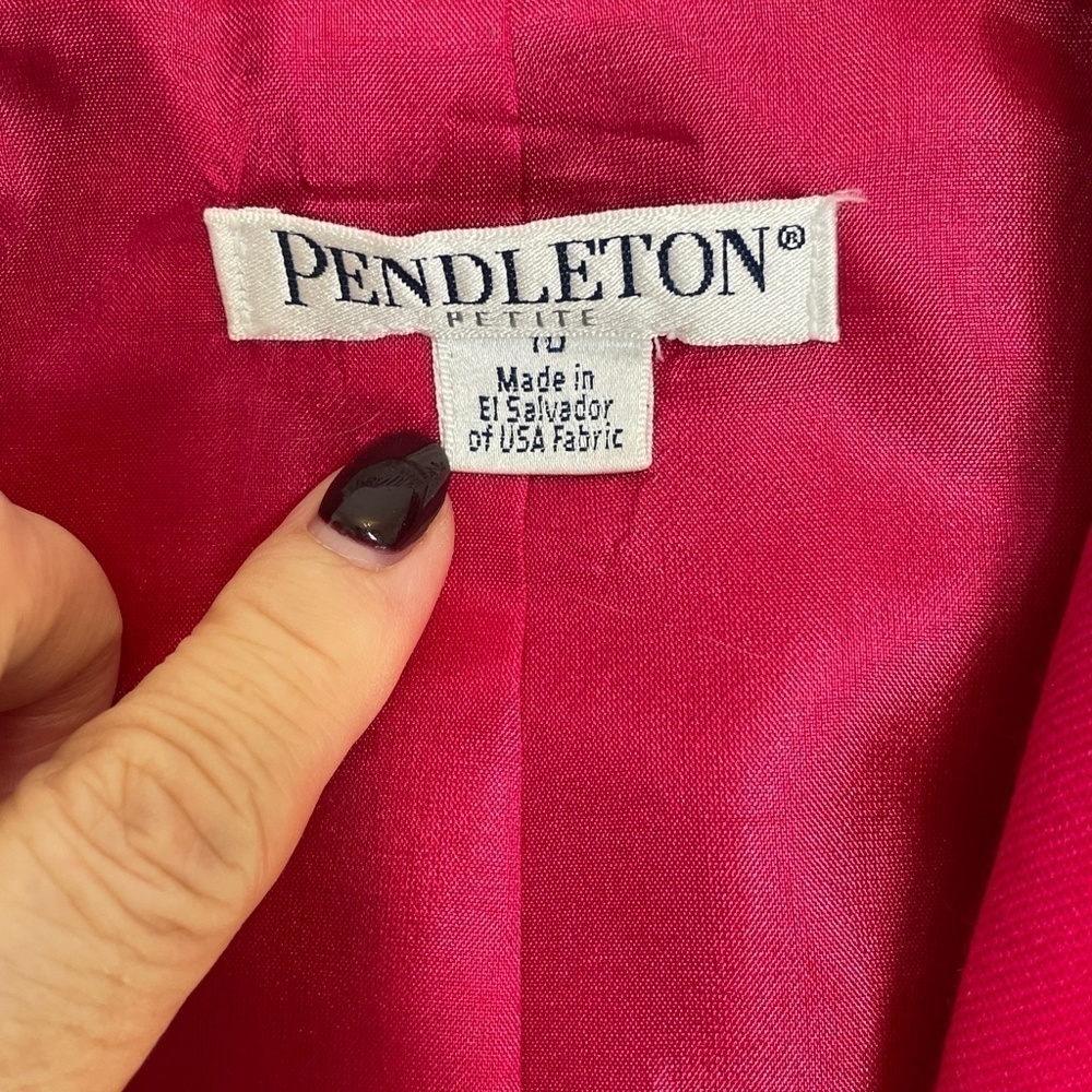 Pendleton 100% Wool Fuchsia Blazer Size 10P - Picture 11 of 12